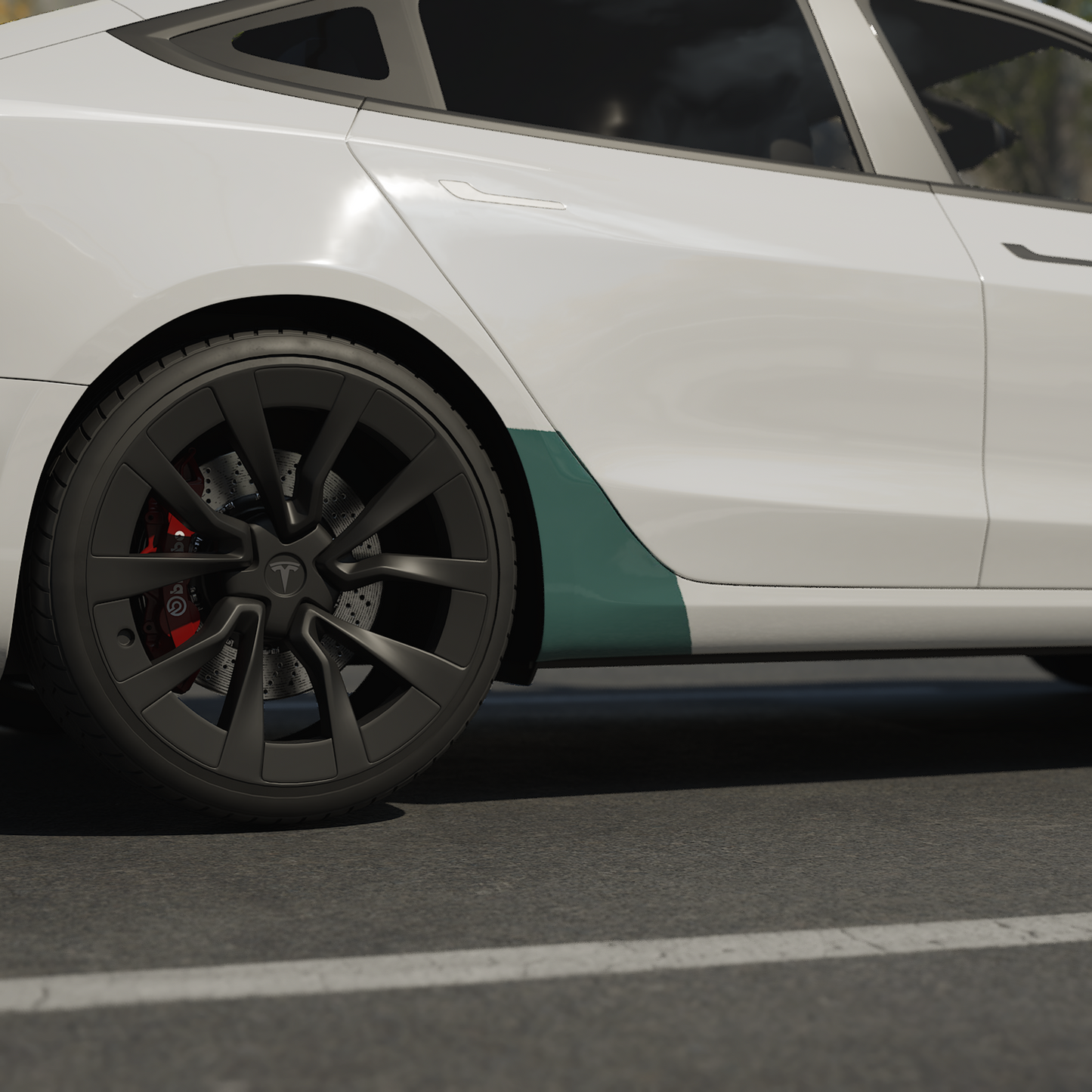 Model 3 “Highland” Sidekit small – Pellicola protettivaPPF per vernice Per i pannelli bilancieri posteriori & passaruota