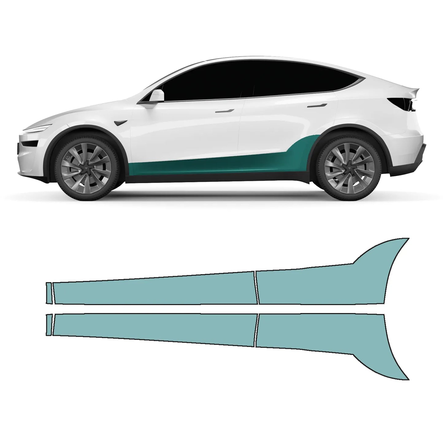 Model Y "Juniper" Sidekit large – Pellicola protettiva PPF per vernice per la zona inferiore della