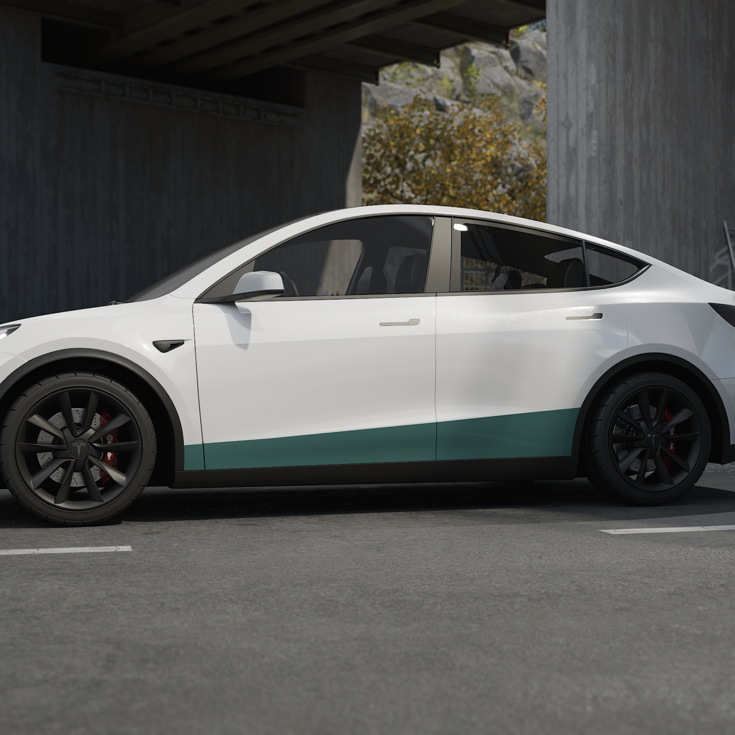 Model Y "Juniper" Sidekit large – Pellicola protettiva PPF per vernice per la zona inferiore della