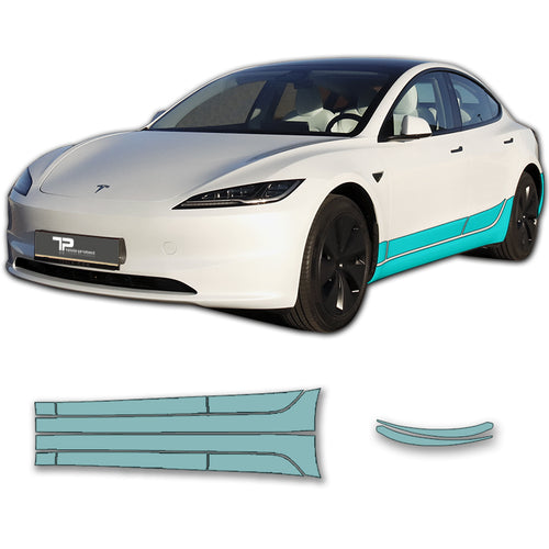 Model 3 “Highland” Sidekit large – Pellicola protettiva PPF per la vernice delle minigonne laterali