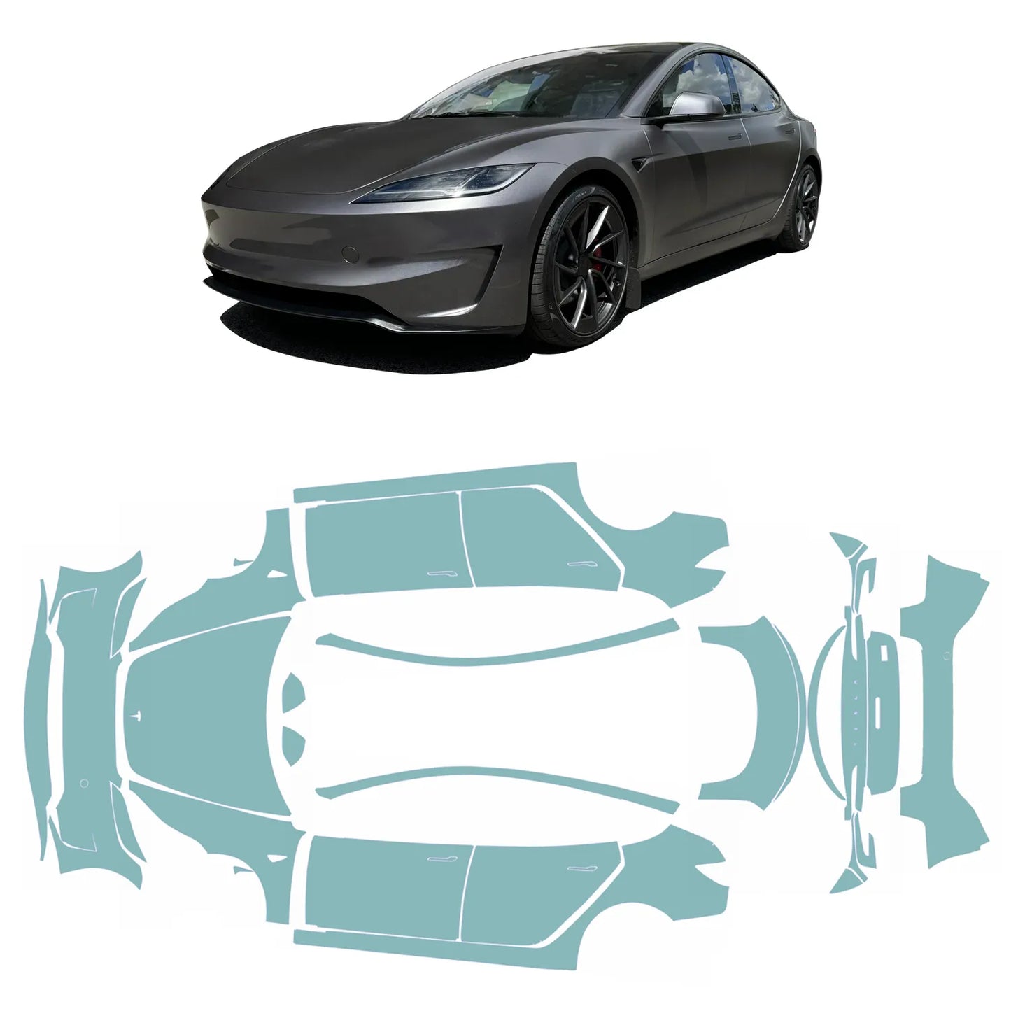Set completo di pellicole protettive per la vernice per il modello 3 "Highland" Performance PPF