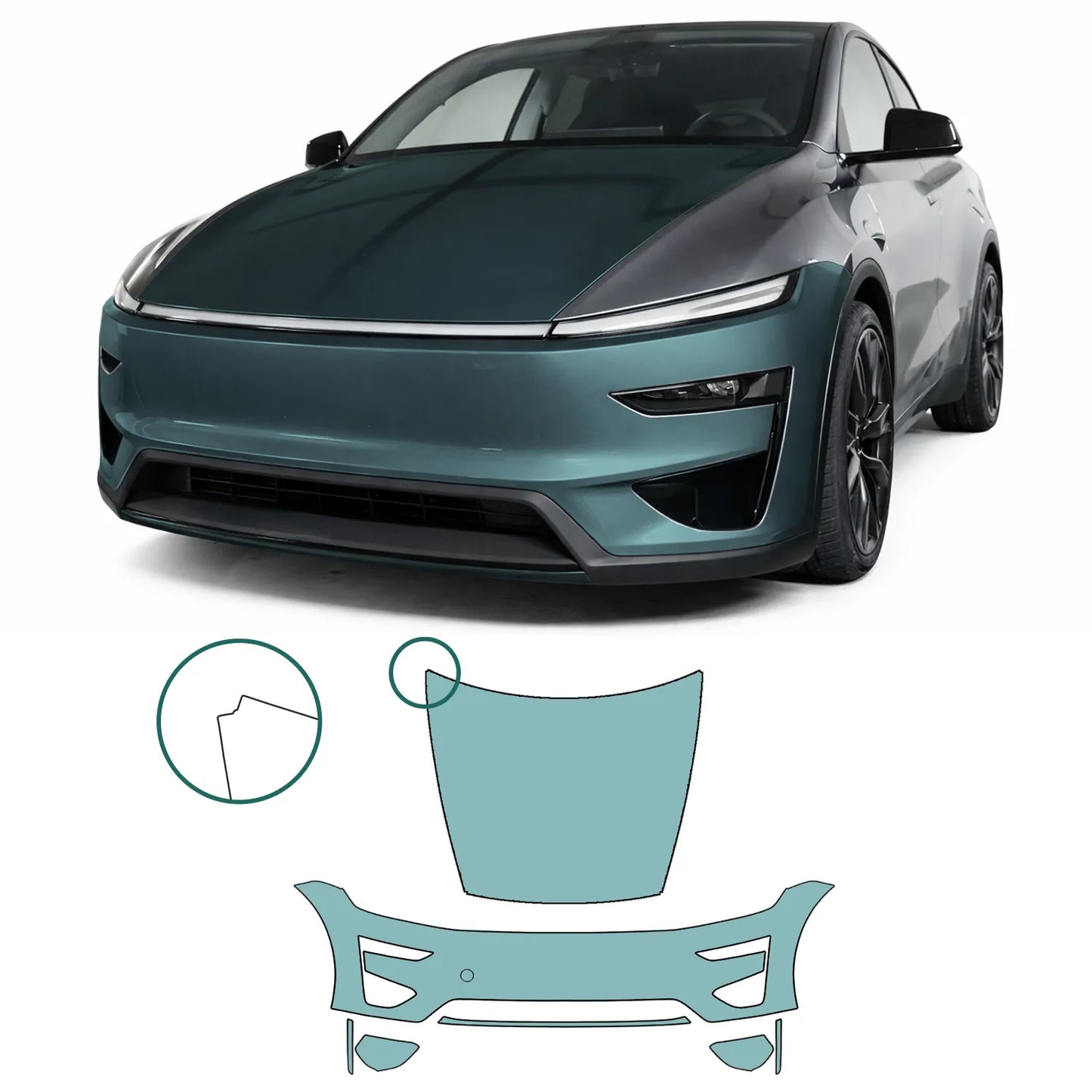 Kit anteriore Performance "Juniper" modello Y Regular – Set di pellicole protettive per la vernice PPF anteriore del veicolo