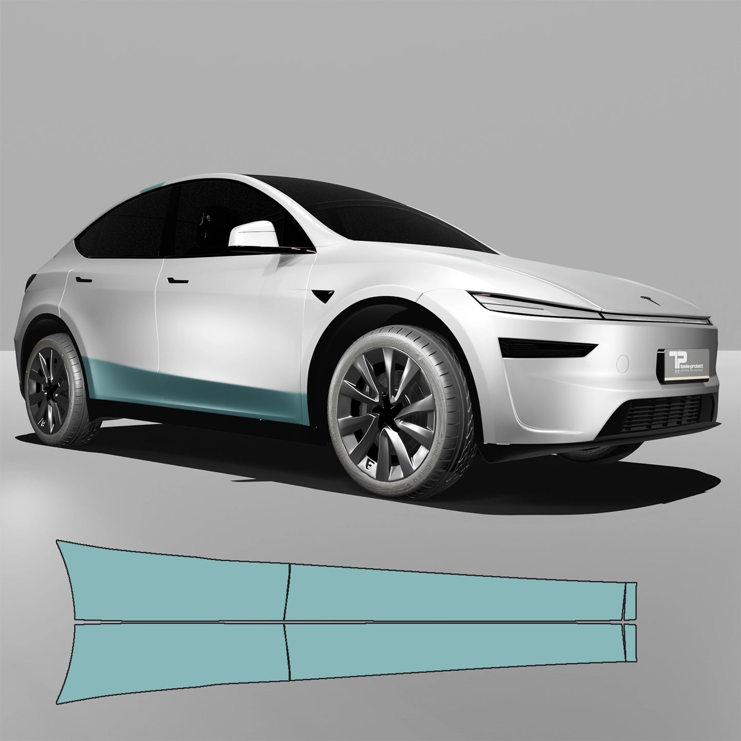 Model Y "Juniper" Sidekit large – Pellicola protettiva PPF per vernice per la zona inferiore della